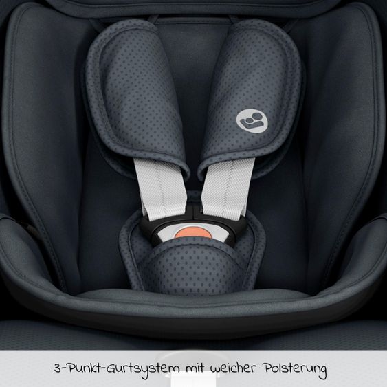 Maxi-Cosi Babyschale CabrioFix i-Size ab Geburt-12 Monate (40-75 cm) inkl. i-Size Base, Fußsack & Schnullerbox - Essential Graphite