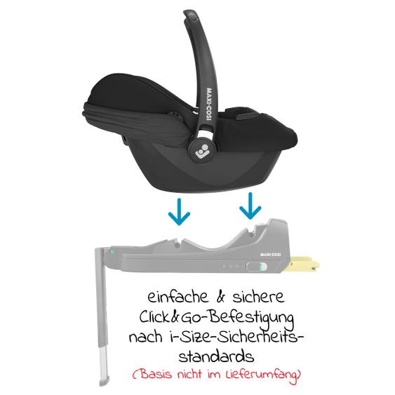 Maxi-Cosi Babyschale CabrioFix i-Size ab Geburt - 12 Monate (40-75 cm) inkl. Autositz-Schutzunterlage - Essential Black