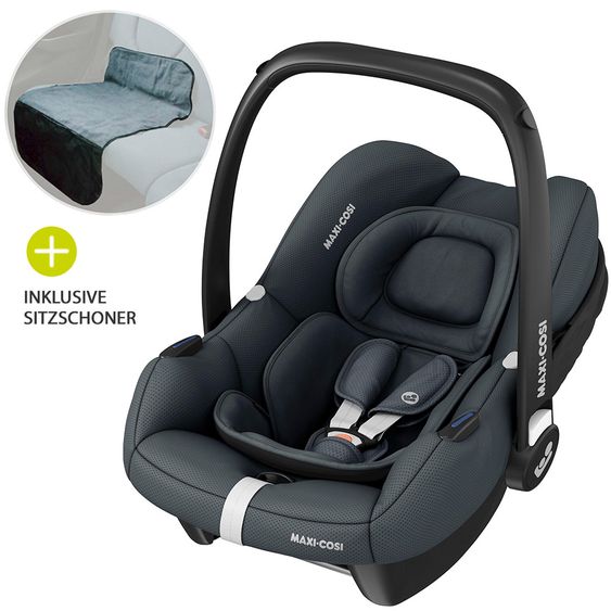 Maxi-Cosi Babyschale CabrioFix i-Size ab Geburt - 12 Monate (40-75 cm) inkl. Autositz-Schutzunterlage - Essential Graphite