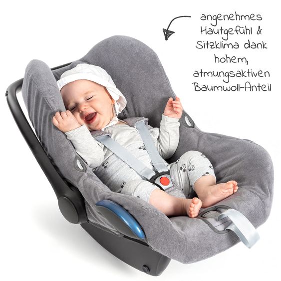 Maxi-Cosi Seggiolino auto CabrioFix i-Size dalla nascita a 15 mesi (40-75 cm) e copertina estiva in zambù - Essential Graphite