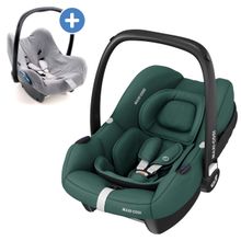 Babyschale CabrioFix i-Size ab Geburt - 12 Monate (40-75 cm) & Zamboo Sommerbezug - Essential Green