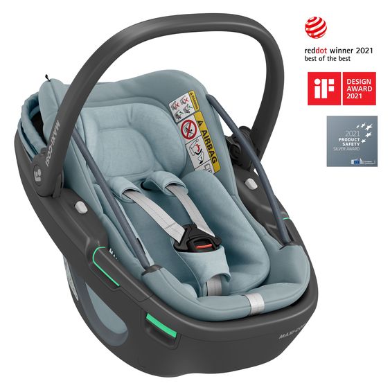 Maxi-Cosi Babyschale Coral 360 i-Size ab Geburt bis 12 kg (40 cm - 75 cm) mit Soft Carrier & Sonnenverdeck - Essential Grey