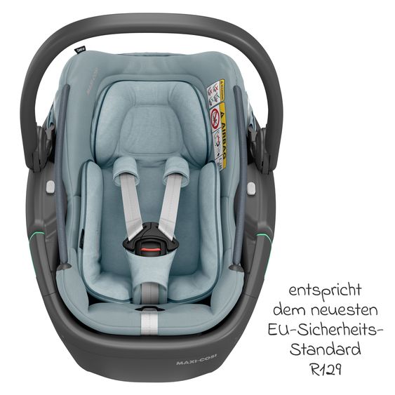 Maxi-Cosi Babyschale Coral 360 i-Size ab Geburt bis 12 kg (40 cm - 75 cm) mit Soft Carrier & Sonnenverdeck - Essential Grey