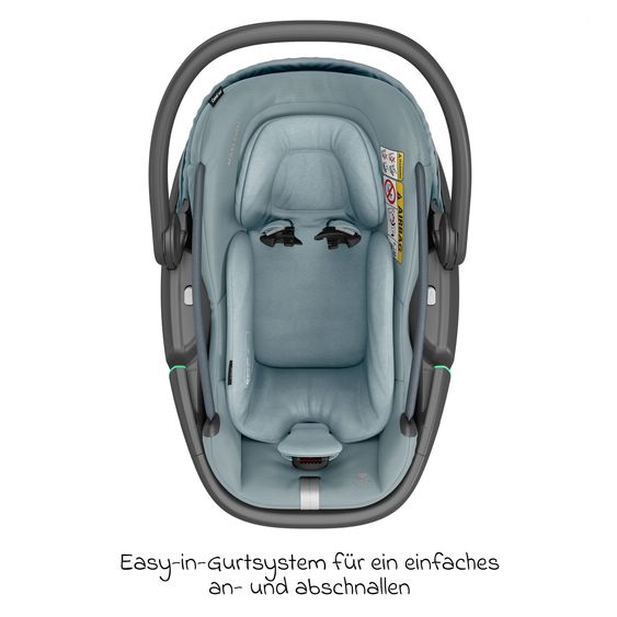 Maxi-Cosi Babyschale Coral 360 i-Size ab Geburt bis 12 kg (40 cm - 75 cm) mit Soft Carrier & Sonnenverdeck - Essential Grey