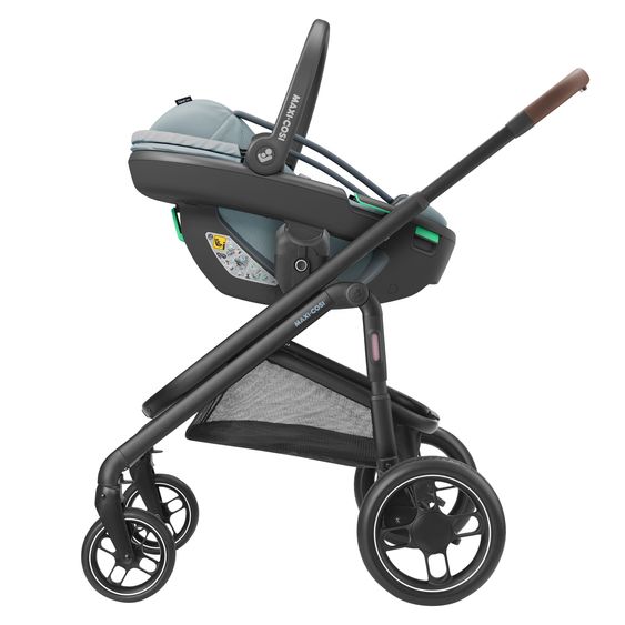 Maxi-Cosi Babyschale Coral 360 i-Size ab Geburt bis 12 kg (40 cm - 75 cm) mit Soft Carrier & Sonnenverdeck - Essential Grey