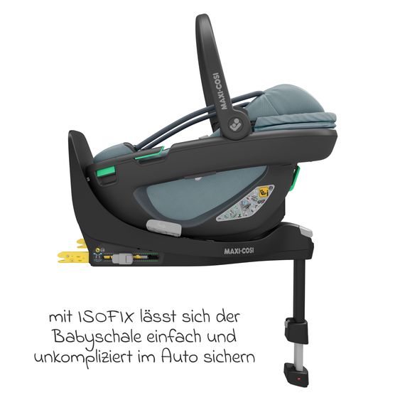 Maxi-Cosi Babyschale Coral 360 i-Size ab Geburt bis 12 kg (40 cm - 75 cm) mit Soft Carrier & Sonnenverdeck - Essential Grey