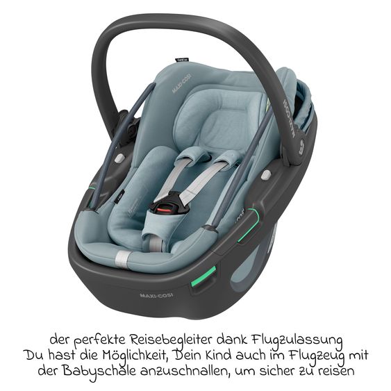 Maxi-Cosi Babyschale Coral 360 i-Size ab Geburt bis 12 kg (40 cm - 75 cm) mit Soft Carrier & Sonnenverdeck - Essential Grey