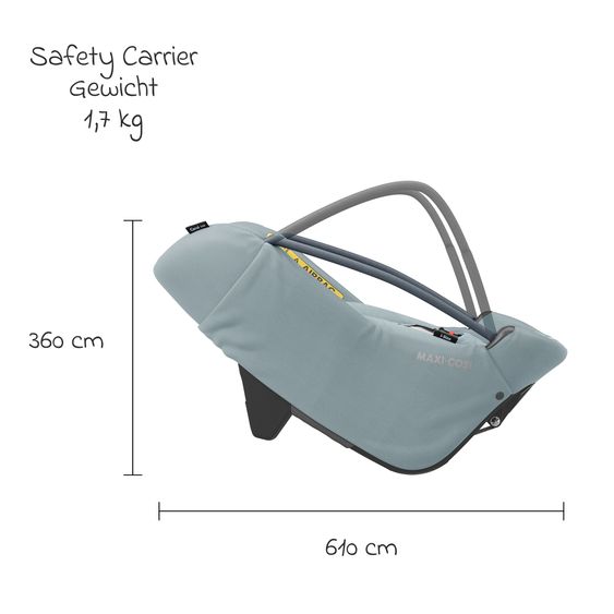 Maxi-Cosi Babyschale Coral 360 i-Size ab Geburt bis 12 kg (40 cm - 75 cm) mit Soft Carrier & Sonnenverdeck - Essential Grey