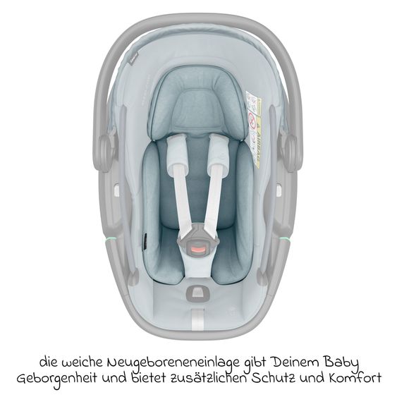 Maxi-Cosi Babyschale Coral 360 i-Size ab Geburt bis 12 kg (40 cm - 75 cm) mit Soft Carrier & Sonnenverdeck - Essential Grey