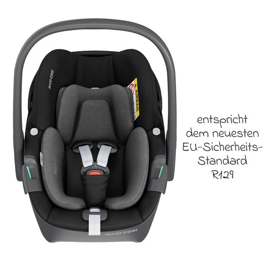 Maxi-Cosi Babyschale Pebble 360 i-Size drehbar ab Geburt - 15 Monate (40 cm - 83 cm) ClimaFlow, Easy-in Gurtsystem & G-Cell Seitenaufpralltechnologie - Essential Black