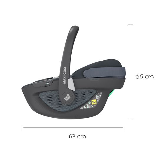 Maxi-Cosi Babyschale Pebble 360 i-Size drehbar ab Geburt - 15 Monate (40 cm - 83 cm) ClimaFlow, Easy-in Gurtsystem & G-Cell Seitenaufpralltechnologie - Essential Graphite