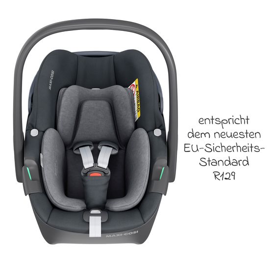 Maxi-Cosi Babyschale Pebble 360 i-Size drehbar ab Geburt - 15 Monate (40 cm - 83 cm) ClimaFlow, Easy-in Gurtsystem & G-Cell Seitenaufpralltechnologie - Essential Graphite