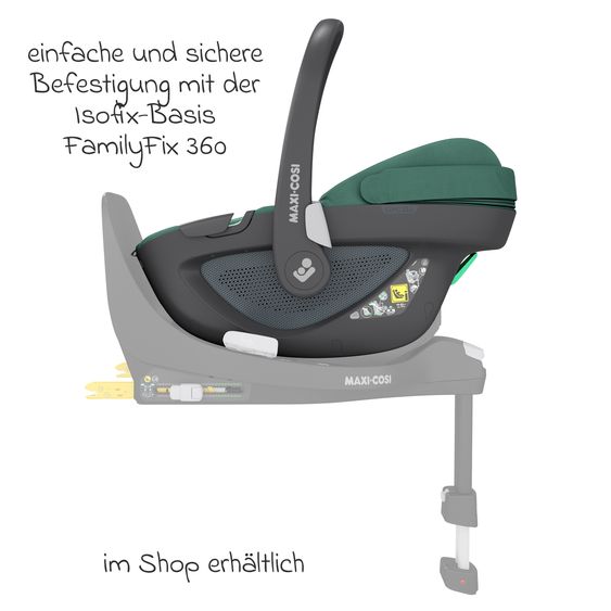 Maxi-Cosi Babyschale Pebble 360 i-Size drehbar ab Geburt - 15 Monate (40 cm - 83 cm) ClimaFlow, Easy-in Gurtsystem & G-Cell Seitenaufpralltechnologie - Essential Green