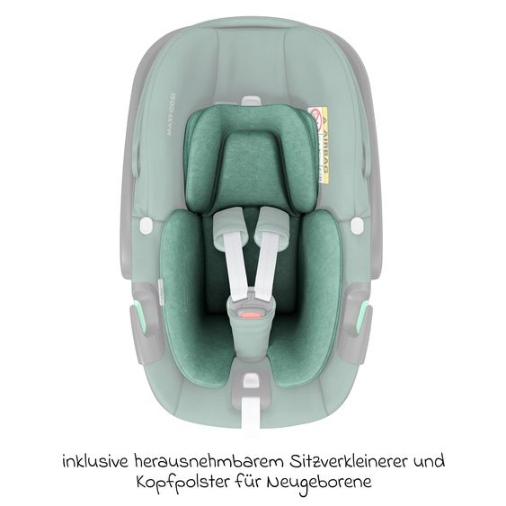 Maxi-Cosi Babyschale Pebble 360 i-Size drehbar ab Geburt - 15 Monate (40 cm - 83 cm) ClimaFlow, Easy-in Gurtsystem & G-Cell Seitenaufpralltechnologie - Essential Green