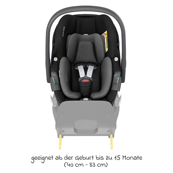 Maxi-Cosi Seggiolino auto girevole Pebble 360 i-Size dalla nascita a 15 mesi (40 cm - 83 cm) con base FamilyFix 360 Isofix e protezione schienale - Essential Black