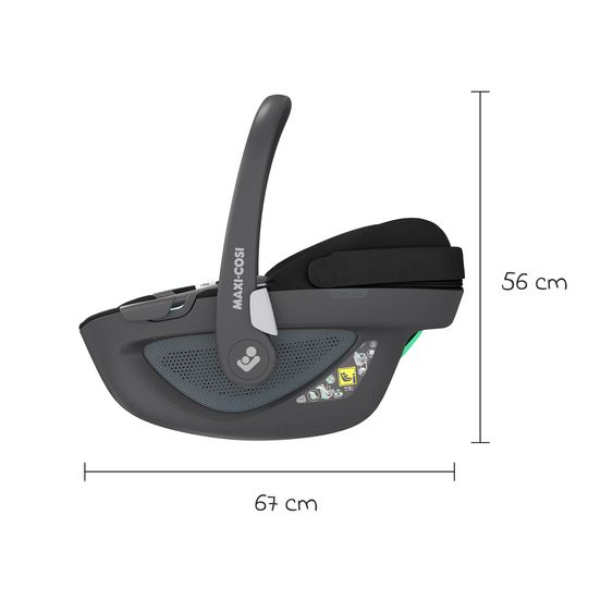 Maxi-Cosi Seggiolino auto girevole Pebble 360 i-Size dalla nascita a 15 mesi (40 cm - 83 cm) con base FamilyFix 360 Isofix e protezione schienale - Essential Black