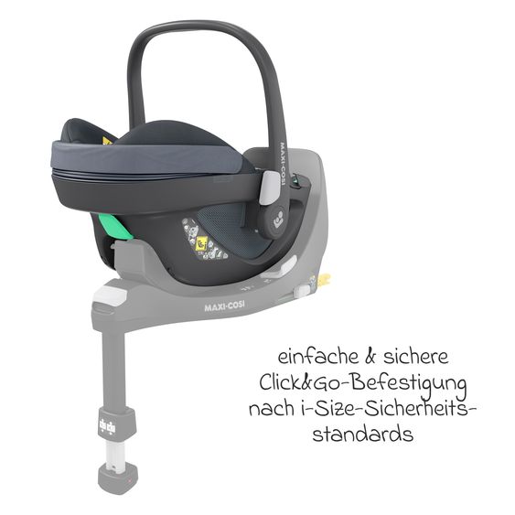 Maxi-Cosi Babyschale Pebble 360 i-Size drehbar ab Geburt - 15 Monate (40 cm - 83 cm) inkl. Isofix-Basis FamilyFix 360 & Rückenlehnenschutz - Essential Graphite