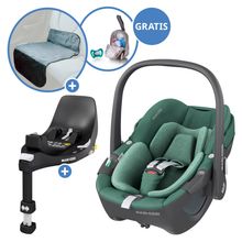 Seggiolino auto girevole Pebble 360 i-Size dalla nascita a 15 mesi (40 cm - 83 cm) con base FamilyFix 360 Isofix e scatola per ciucci