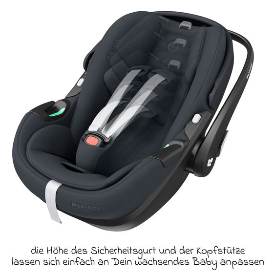 Maxi-Cosi Babyschale Pebble 360 Pro i-Size drehbar ab Geburt - 15 Monate (40 cm - 83 cm ) mit flacher Liegeposition - Essential Graphite