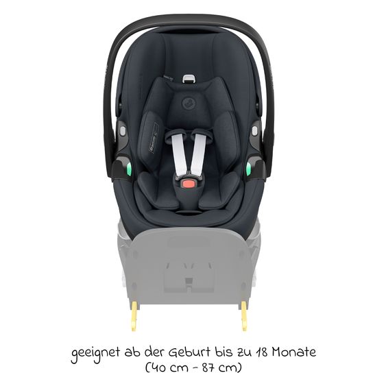 Maxi-Cosi Babyschale Pebble 360 Pro i-Size drehbar ab Geburt - 15 Monate (40 cm - 83 cm ) mit flacher Liegeposition - Essential Graphite