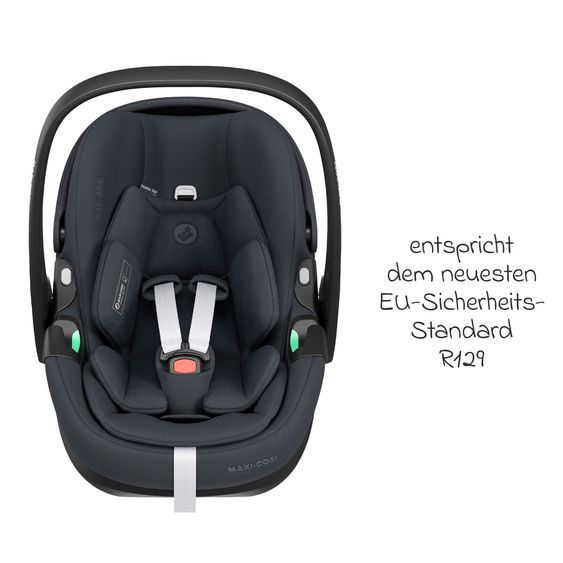 Maxi-Cosi Babyschale Pebble 360 Pro i-Size drehbar ab Geburt - 15 Monate (40 cm - 83 cm ) mit flacher Liegeposition - Essential Graphite