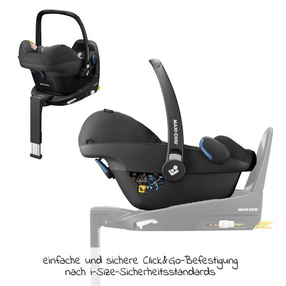Maxi-Cosi Babyschale Pebble Pro i-Size ab Geburt-12 Monate (45-75 cm) FamilyFix 3 i-Size Base & Polsterschutz - Essential Black