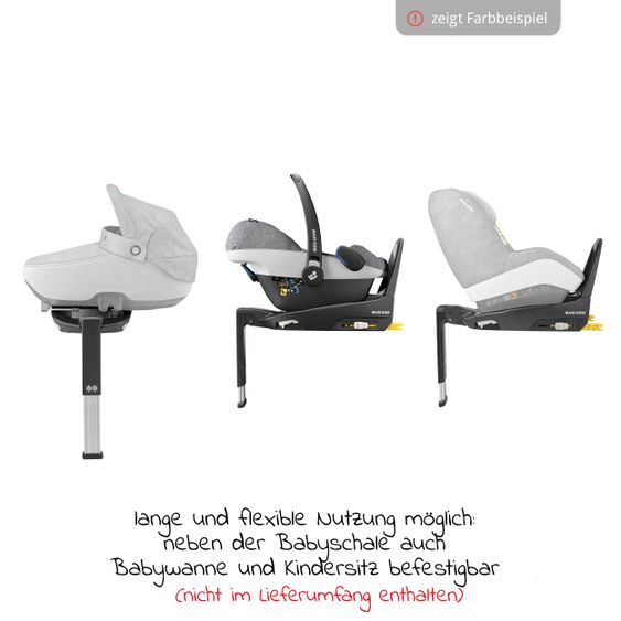 Maxi-Cosi Babyschale Pebble Pro i-Size ab Geburt-12 Monate (45-75 cm) FamilyFix 3 i-Size Base & Polsterschutz - Essential Black