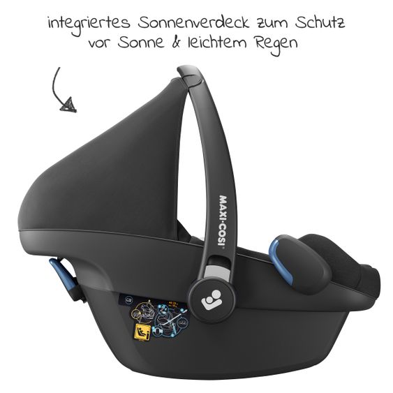 Maxi-Cosi Babyschale Pebble Pro i-Size ab Geburt-12 Monate (45-75 cm) FamilyFix 3 i-Size Base & Polsterschutz - Essential Black
