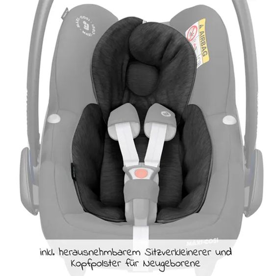 Maxi-Cosi Babyschale Pebble Pro i-Size ab Geburt-12 Monate (45-75 cm) mit FamilyFix 3 i-Size Base - Essential Black