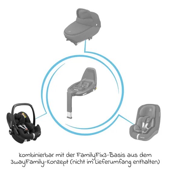 Maxi-Cosi Babyschale Pebble Pro i-Size ab Geburt-12 Monate (45-75 cm) mit FamilyFix 3 i-Size Base - Essential Black