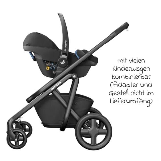 Maxi-Cosi Babyschale Pebble Pro i-Size ab Geburt-12 Monate (45-75 cm) mit FamilyFix 3 i-Size Base - Essential Black