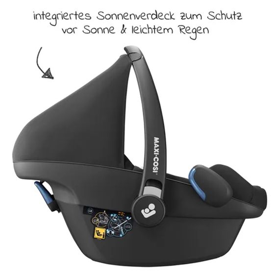 Maxi-Cosi Babyschale Pebble Pro i-Size ab Geburt-12 Monate (45-75 cm) mit FamilyFix 3 i-Size Base - Essential Black