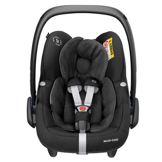 Maxi-Cosi Babyschale Pebble Pro i-Size ab Geburt - 12 Monate (45-75 cm) & Sitzverkleinerer, Sonnenverdeck - Essential Black