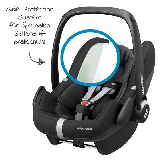 Maxi-Cosi Babyschale Pebble Pro i-Size ab Geburt - 12 Monate (45-75 cm) & Sitzverkleinerer, Sonnenverdeck - Essential Black