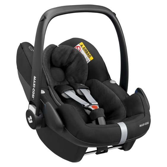 Maxi-Cosi Babyschale Pebble Pro i-Size ab Geburt - 12 Monate (45-75 cm) & Sitzverkleinerer, Sonnenverdeck - Essential Black