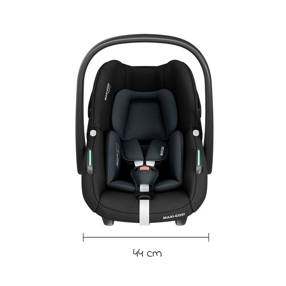 Maxi-Cosi Pebble S i-Size infant car seat from birth - 15 months (40 cm - 83 cm) only 3.4 kg light incl. FamilyFix S Isofix base & backrest protector - Tonal Black