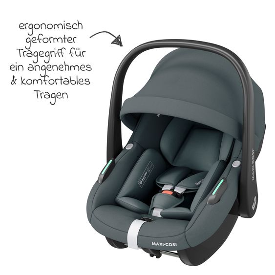 Maxi-Cosi Seggiolino auto Pebble S i-Size dalla nascita a 15 mesi (40 cm - 83 cm) leggero solo 3,4 kg con base Isofix FamilyFix S e protezione schienale - Tonal Graphite