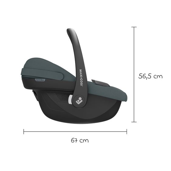 Maxi-Cosi Pebble S i-Size infant car seat from birth - 15 months (40 cm - 83 cm) only 3.4 kg light incl. FamilyFix S Isofix base & backrest protector - Tonal Graphite