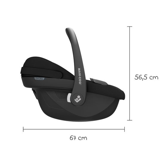 Maxi-Cosi Pebble S i-Size infant car seat from birth - 15 months (40 cm - 83 cm) only 3.4 kg light with G-Cell side impact technology - Tonal Black