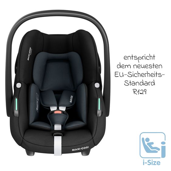 Maxi-Cosi Seggiolino auto Pebble S i-Size dalla nascita fino a 15 mesi (40 cm - 83 cm) leggero solo 3,4 kg con tecnologia G-Cell a impatto laterale - Nero Tonale