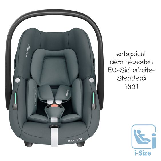 Maxi-Cosi Babyschale Pebble S i-Size ab Geburt - 15 Monate (40 cm - 83 cm) nur 3,4 kg leicht mit G-Cell Seitenaufpralltechnologie - Tonal Graphite