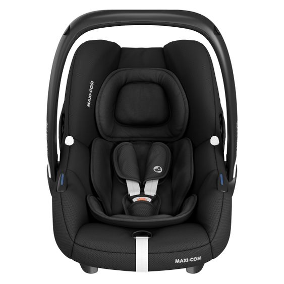 Maxi-Cosi Babyschalen-Set CabrioFix i-Size ab Geburt-12 Monate (40-75 cm) i-Size Base, Polsterschutz,Sommerbezug - Essential Black