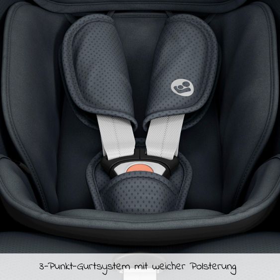 Maxi-Cosi Babyschalen-Set CabrioFix i-Size ab Geburt-12 Monate (40-75 cm) i-Size Base, Polsterschutz,Sommerbezug - Essential Graphite