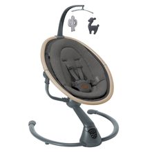 Altalena per bambini Cassia Altalena leggera di soli 4 kg con 5 velocità di oscillazione, posizioni multiple di seduta e reclinazione 12 melodie e 2 giocattoli - Beyond Graphite Eco