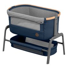 Beistellbett Iora klappbar, inkl. Matratze & Reisetasche - Essential Blue