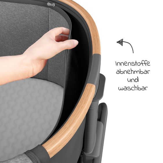 Maxi-Cosi Beistellbett Iora klappbar, inkl. Matratze & Reisetasche - Essential Graphite