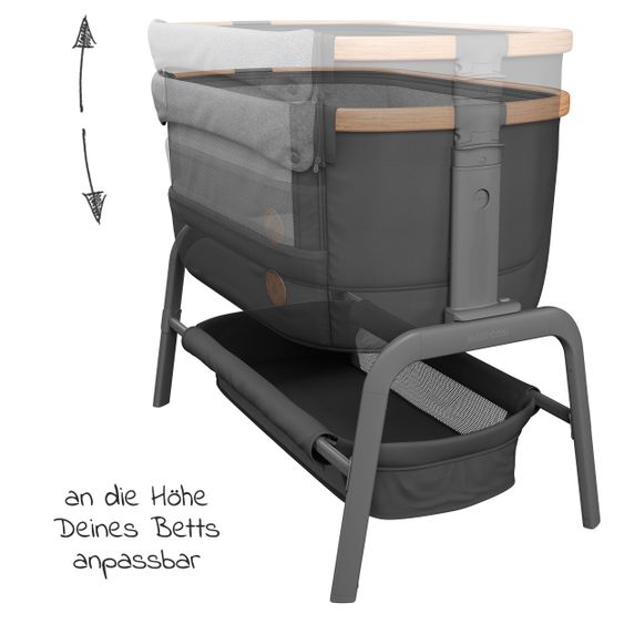 Maxi-Cosi Beistellbett Iora klappbar, inkl. Matratze & Reisetasche - Essential Graphite