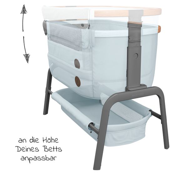 Maxi-Cosi Beistellbett Iora klappbar, inkl. Matratze & Reisetasche - Essential Grey