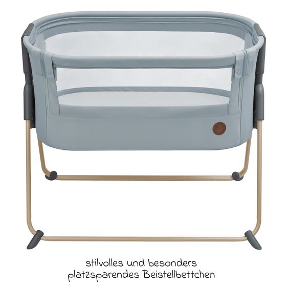 Maxi-Cosi Beistellbettchen Tori Beyond Eco Care ab Geburt - 6 Monate inkl. Matratze & Tragetasche - Grey