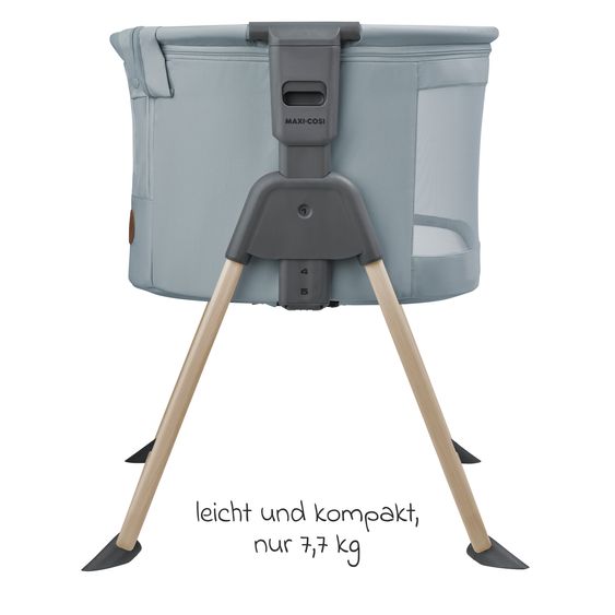 Maxi-Cosi Beistellbettchen Tori Beyond Eco Care ab Geburt - 6 Monate inkl. Matratze & Tragetasche - Grey